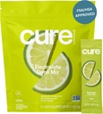 Cure Hydration | Pflanzenbasierte Elektrolyt-Getränk-Mix | Kein hinzugefügter Zucker | FSA-HSA | Dehydration Relief Pulver mit Kokoswasser hergestellt | Non-GMO | Vegan | Beutel von 14 Packungen - Lime