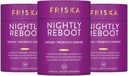 FRISKA Nightly Reboot Enzyme und Probiotics Supplement, fördert bessere Verdauung und Schlaf, unterstützt Gut Gesundheit für Männer und Frauen, Melatonin, Kamille, 90 Kapseln
