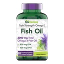 tnvitamine Burpless Omega-3 Fischöl: 2000mg - 90 Softgels | 1400mg Gesamt Omega-3 Fettsäuren (800mg EPA & 600mg DHA) | Enteric beschichtete Burpless Ultra Potent Fischöl | Unterstützt Herzgesundheit