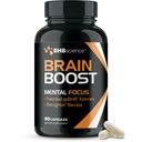 Brain Booster Supplement for Focus - Klinisch validierte Nootropika Brain Support Supplement mit Bacopa Monnieri Extrakt & Patentierte goBHB für kognitive Unterstützung - 3rd Party Tested (30 Portionen)