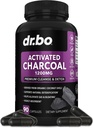 Aktivierte Charcoal Capsules Cleanse Detox - 1200mg Bio Kokosnuss Charcoal Pillen für Stomach Gas und Bloating Relief für Männer Frauen Kinder - Aktive Kapseln Pulver Binder Aktivierte Ergänzungen für Gut