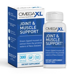 OmegaXL Joint Support Supplement - Natürliche Muskelunterstützung, Green Lipped Mussel Öl, weiche Gel Pillen, Drug-Free, 300 Count