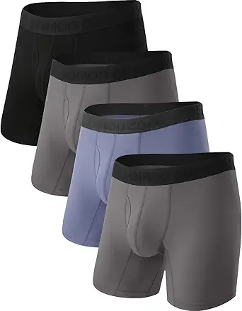 BAMBOO COOL Herren ultra atmungsaktive Unterwäsche,No Riding Up Boxer Briefs mit ComfortFlexible Waistband,Multipack
