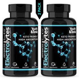 Komplette Elektrolyt-Ergänzung mit hoher Bioverfügbarkeit und Cmax Chloride Kalium Magnesium für Endurance Muscle Recovery Mental Focus. Schnelle Rehydrierung Salts und Keto Freundliche Pillen mit 200 Mützen