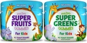 Infusionen Super Fruit und Super Green Gummis für Kinder 180 Count Superfood Blend Soft and Delicious Gluten Free Non-GMO