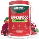 Greens+ Bio Reds Superfood Pulver, Antioxidans, Polyphenol, Mischung für Morgen Kick, Energie, Vitalität Boost, Ernährung, Vitale Gesundheit, Vegan Soy/Dairy/Gluten Free(8.46oz)