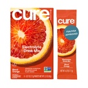 Cure Hydration | Pflanzenbasierte Elektrolyt-Getränk-Mix | Kein hinzugefügt Zucker | Dehydratation Relief Pulver mit Kokosnusswasser hergestellt | Non-GMO | Vegan | Box von 8 Packungen - Blut Orange