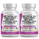 Saubere Nutraceuticals Milchdistel NAC Chanca Piedra Beet Root Artichoke Dandelion Root - Liver Cleanse Supplement Plus TUDCA Choline & Ginger - 2Pack