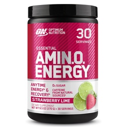 Optimum Nutrition Amino Energy - Pre Workout mit grünem Tee, BCAA, Aminosäuren, Keto Friendly, Green Coffee Extract, Energy Powder - Erdbeeren Lime, 30 Portionen (Packaging May Vary)