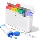 Daviky Pill Organizer 2 Mal am Tag - Große Kapazität Wöchentlich AM Pille Box mit Herz-Latch, 7 Tage Reise Pille Fall, niedliche Medizin Organizer für Medikamente, Vitamine, Ergänzungen
