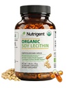 USDA Organic Soy Lecithin Supplement 800 mg, High Absorption Liquid Organic Capsules, Choline Lecithin Supplement für Brain & Liver Health Support, Non-GMO, Gluten Free, 60 Count