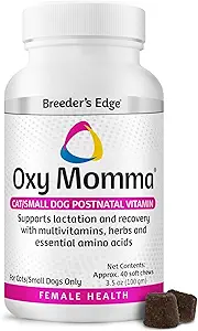 Breeder's Edge Oxy Momma Soft Chews, Postnatal Vitamin Ergänzung für Schnürung Hunde und Katzen, unterstützt Erholung, Hormone und nächste Schwangerschaft - für kleine Hunde & Katzen, 40ct Soft Chews