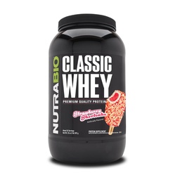 NutraBio Classic Whey Protein Powder Supplement - 25g Protein Per Scoop - Full-Spectrum Amino Säureprofil mit keinen Füllstoffen, künstliche Farben oder Konservierungsstoffe - Erdbeer Shortcake, 2 Pfund