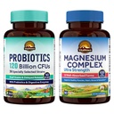Vitalitown Probiotic + Magnesium Bundle (Pack von 2) | Probiotics 120 Billion (Item 1) & 6-in-1 Magnesium Complex (Item 2) | Gut, Knochen, Muskel, Schlaf Gesundheit | Vegan | 30 Kapseln & 120 Kapseln