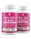 1 Corpo Hair Skin Chiodi di crescita Vitamina con Biotina - Formula completa per Uomini e Donne - 2 Confezione