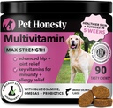 Dog Multivitamin Max Strength - 15 in 1 Vitamine für Gesundheit und Herz - Essentials Fish Oil, Glucosamin, Probiotics, Omega Fish Oil - Multivitamines Ergänzungen für Haut und Mantel