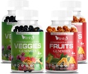 VITINITY Made with Real Fruit and Real Veggie Gummies - Superfood Vegetable Vitamin Supplement für Damen,Men & Kids - mit einer Mischung aus Obst und Grün für tägliche Gesundheit (60-Tage-Versorgung)