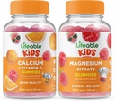 Lebensfähiges Kalzium mit Vitamin D Kinder + Magnesium Kids, Gummis Bundle - Große Verkostung, Vitamin-Ergänzung, Glutenfrei, GVOfrei, Kaugummi