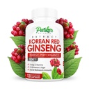 Parker Naturals Korean Red Ginseng Extract, 1300mg Extrakt mit Ginger Root und Black Pepper, 20% Ginsenosides Red Panax Ginseng Supplement, 120 Caps