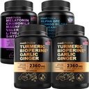 MEDCHOICE Turmeric & Ginger (240ct), Sleep Melatonin (90ct) und Nootropic Brain (60ct) Supplement Bundle - Wellness Trio für Gehirn, Schlaf und Immununterstützung - Vegan, Non-GMO, Gluten-frei