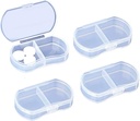 4PCS Pillen Fall für Geldbörse kleine Pille Organizer Portable Reisen Tägliche Pillen Container AM &amp; PM Mini Pillen Box Vitamin, Fischöl, Supplement Halter
