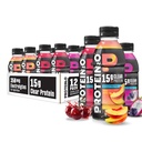 Protein2o Hydration Drink - 2-in-1 Flüssiges klares Whey Protein Isolat und Elektrolyt-Getränk - 15g Protein, Vitamine B5, B6 - Nach-Workout Erholung - 16.9 Fl Oz - 12 Count Flavor Fusion Variety Pack