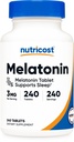 Nutricost Melatonin 3mg, 240 Tabletten - 3mg Per Servieren, Non-GMO, Glutenfrei