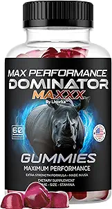 Dominator Maxxx Gummis für Herren - Dominator Maxx Natural Daily Nutrition Support Premium Advanced Formula Multivitamin Pillen für Gesamtgesundheit & Wellness, 60 Gummis für 1 Monat