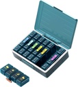 Wöchentliche Pille Organizer 4 Mal am Tag, große Komponenten Pille Box 4X 7 Tag, Medizin Organizer Pille Fall für Pillen/Vitamine/Fische Öle/Medikation/Ergänzungen (4x7 Blau)