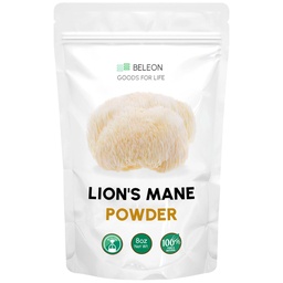 Lions Mane Powder 8 oz - Pure Lion's Mane Mushroom Supplement mit Antioxidantien, Veganpulver