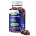 Viteey Ashwagandha Gummis mit Ginseng & Lemon Balm - Mood, Calm & Stress Support Ashwagandha Beilagen - Vegan, Glutenfrei - 60 Count