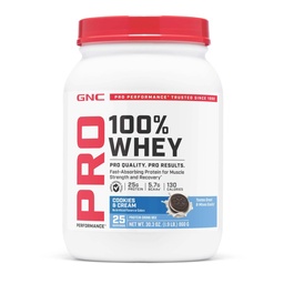 GNC Pro Performance 100% Whey Protein Powder 2.0, Fast Absorbing für Muskelkraft und Erholung, Cookies und Creme, 25 Portionen