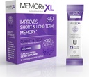 MemoryXL, Magnesium L-Threonate: Gehirnergänzung für Memory & Focus; Magtein®, Phosphatidylserin, Vitamin Mix. Verbessert Gedächtnis Fokus Aufmerksamkeit Lernen & Logik. 0 Zucker, 0 Cal, 30pk Unflavored