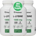 PRISTINE's L Lysine 1000mg (3 Pack) Lip & Gum Health Essential Amino Säure Immunität Unterstützung Ergänzung Kapseln -180 Tage Versorgung Muskel & Gewebe Unterstützung - Collagen Produktion - Vegan Gluten Free Non GMO