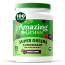 Erstaunliches Gras Grüns Superfood Antioxidans: Grüns Pulver mit Bio Spirulina, Rübenwurzelpulver, Elderberry & Probiotics, Sweet Berry, 100 Portionen (Packaging May Vary)