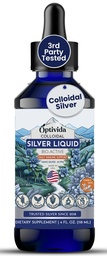 Optivida Health Colloidal Silver Liquid (4 oz) – Premium Nano Silver Colloidal Supplement for Daily Wellness & Immune Support, Natural Liquid Silver Hydrosol für Erwachsene & Kinder, Non-GMO, Gluten-Free