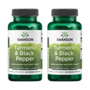 Swanson Turmeric & Black Pepper - Organic Joint Health, Heart Health, Digestion, & Liver Support Supplement - Natürliche Formel für verbesserte Bioverfügbarkeit & Absorption - (60 Veggie Kapseln) 2 Pack