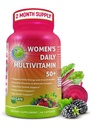 Women's Daily Multivitamin 50 Plus - Vegan Methyliertes Multivitamin für Damen 50 und mehr mit Biotin, Bio Superfoods & Lutein - Eye, Energy, Gut & Optimal Health Support - Einfach zu schlucken Kapseln