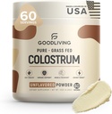 GoodLiving Grass Fed Colostrum Powder für Immununterstützung, Gut Health, Muskelunterstützung & Wellness - Gras Fed Colostrum für Frauen & Männer, Natürliche IgG reine Ganze Kolostrum, Unflavored, 60 Servierungen