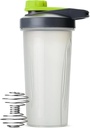 Mr. Pen- Shaker Bottles for Protein Mixes with Twist Cap, 28 oz, Gray/Green, Protein Shaker Bottle mit Wire Whisk Ball
