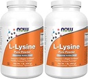 JETZT Ergänzungen, L-Lysin (L-Lysine Hydrochlorid) Pulver, unterstützt Kollagensynthese*, Aminosäure, 1-Pound (Pack von 2)