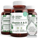 Natürliche Nutra Vitamin A und D, unterstützt Knochengesundheit & Enhance Augengesundheit, fördert starke Zähne, verbessert Vitalität, aus Cod Liver Öl, unterstützt Gesamtgesundheit, 10000IU/400IU, 100 Softgels