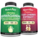 Nutrivein Premium Ashwagandha Kapseln & Tart Cherry Kapseln Bundle: High-Absorption Tart Cherry Extract und Ashwagandha Ergänzungen für Erholung, Balance und Vitalität