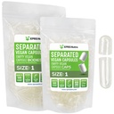 XPRS Nutra Vegan Größe 1 Getrennte Kapseln - 500 Count Premium Leer Kapseln Getrennt in Taschen - Klare Pillen 1 Leer für DIY Ergänzung Füllung