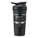 BlenderBottle Strada Shaker Cup Bottiglia di acqua isolata in acciaio inox con filo Whisk, 24-Ounce, Nero