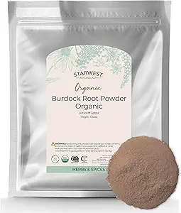 Starwest Botanicals Burdock Root Powder Organic - Natürliche Quelle von Antioxidantien, Loose Kräuter für Tee, Reis, Suppe & Stews, Zertifizierte Kosher, Non-GMO - Bulk 1 lb Tasche