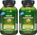 Irwin Naturals Only One Liquid-Gel Multi ohne Eisen - 60 Liquid Soft-Gels, Paket von 2 - Omega-3 Öle, Antioxidantien & Green Super Foods - 120 Gesamt Servierungen