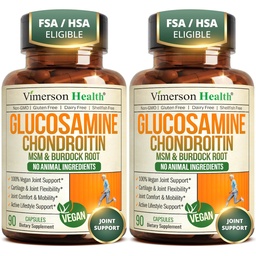 Glucosamin Chondroitin MSM – Joint Support Supplement für Frauen und Männer mit Glucosaminsulfat 1500 mg, Chondroitin und MSM – für Knorpel, Gelenkgesundheit und Flexibilität – 2 Pack, Vegan