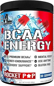 EVL BCAAs Aminosäuren Pulver - BCAA Energy Pre Workout Pulver für Muskel-Recovery Lean Wachstum und Ausdauer - Rehydrating Post Workout Recovery Drink mit natürlichem Koffein - Rocket Pop