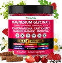 Adndale 90ct 15-in-1 Magnesium Glycinate Gummies 400 mg/serv- mit Magnesium Malate, Ashwagandha, Tart Cherry, Magnolia Bark, Lemon Balm, Passionflower, Kamille, L-Theanin, Zink, Vitamin K2 & D3